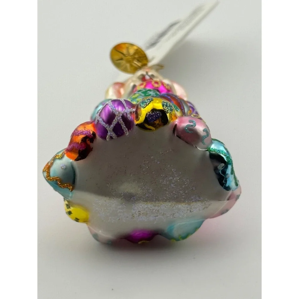 Christopher Radko High Roller Ornament Easter Bunny Rabbit Eggs‎ Little Gem